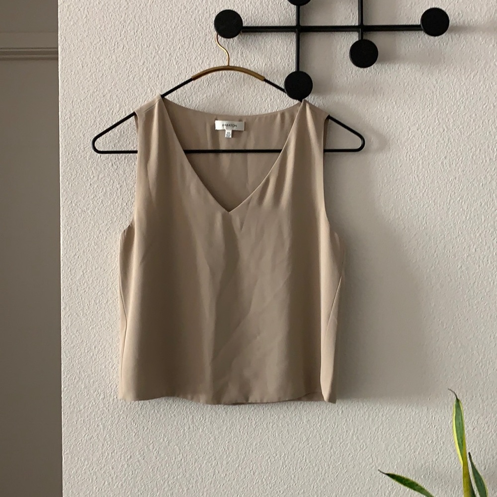 Neutral/Camel Babaton Aritzia Murphy Blouse XXS